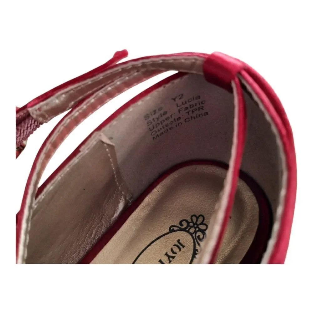 Joyfolie Elegant Red Satin Heels with Bow Detail